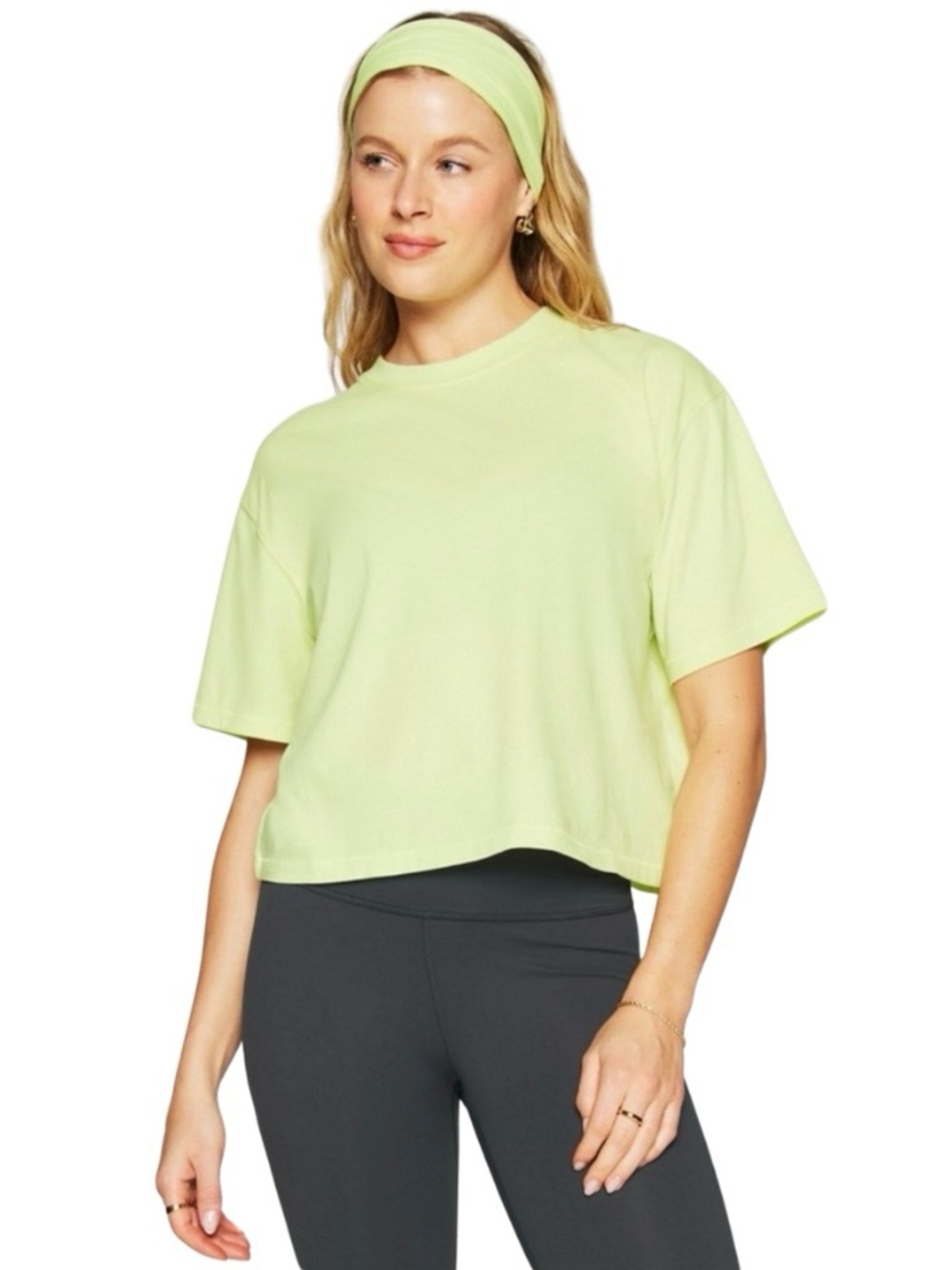 Fabletics XXL Morning Dew 100% Cotton Boxy Tee